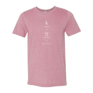 Heather orchid-colored soft cotton blend t-shirt with a minimalist tea-themed design on the front, perfect for casual wear and Charleston Tea Garden fans.