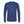 Long sleeve navy blue shirt with a simple white graphic design combining tea and a shirt illustration, perfect casual apparel inspired by Charleston Tea Garden.