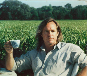 An image of Bill Hall at Charleston Tea Garden, the only tea farm growing American tea. 